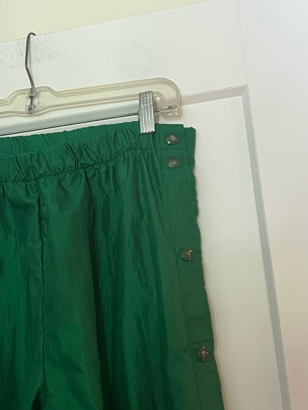 Vintage Green USA-Made Tearaway Snap Button Track Pants M